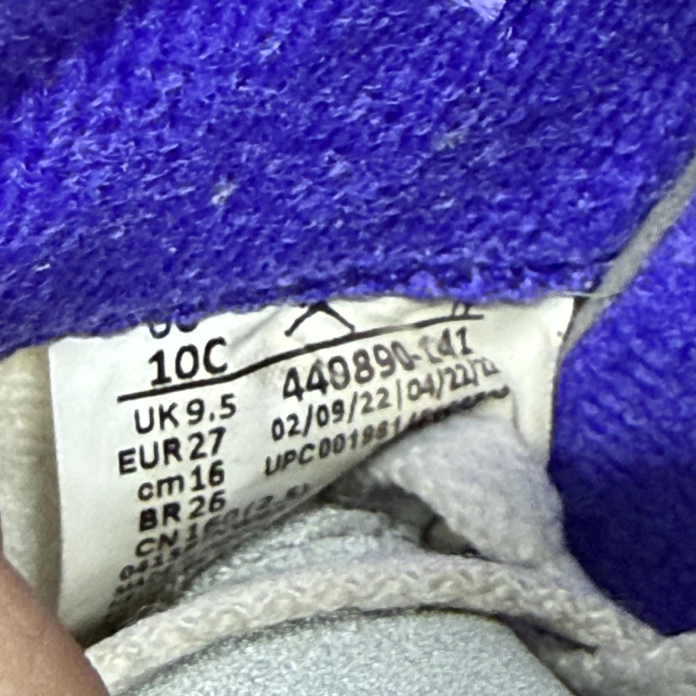 Air Jordan 5 Retro TD Dark Concord Shoes Kids Size 10 White Leather 40890-141 - Picture 5 of 9